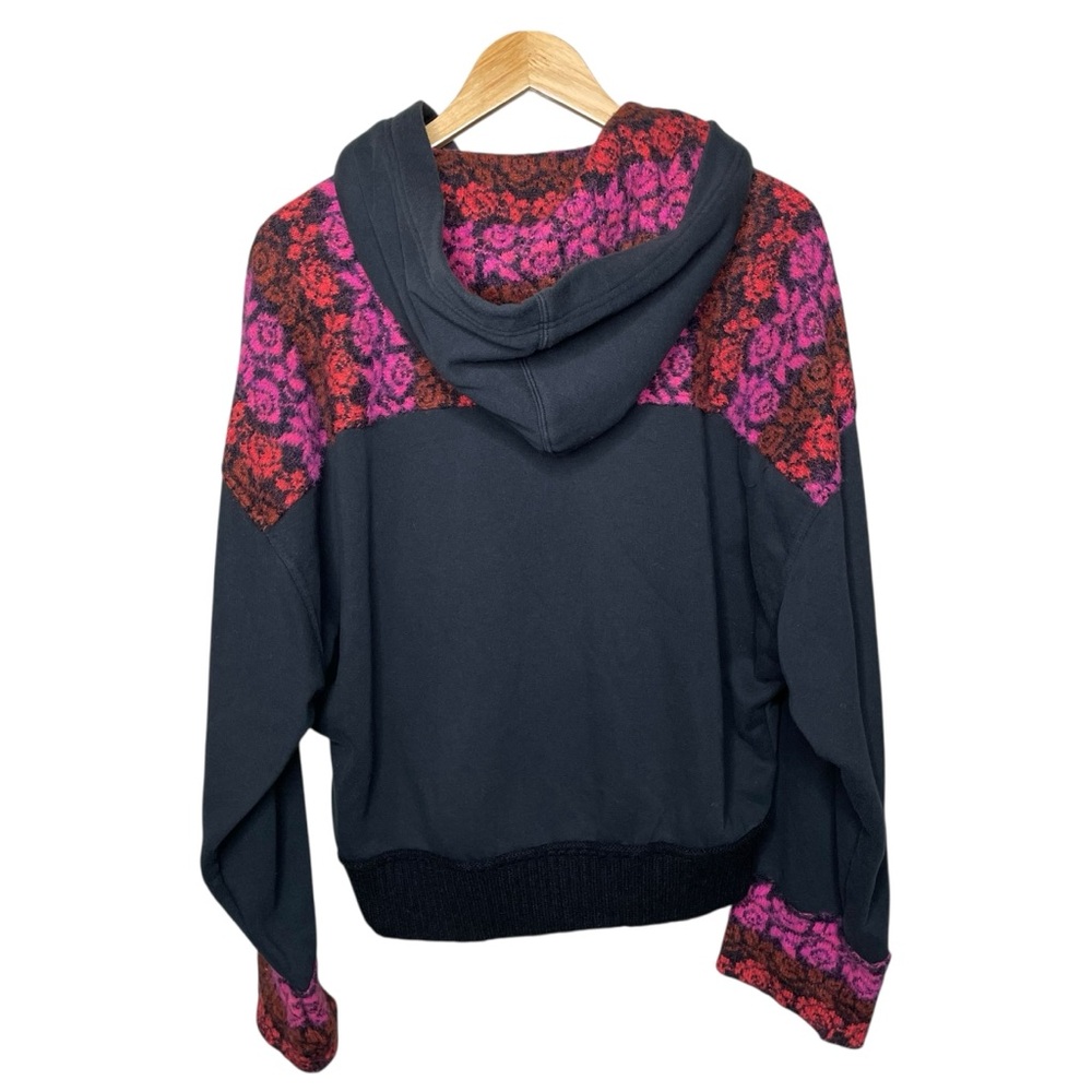 Free People Rockwell Sweater Bomber Jacket Hoodie Colorblock Large - Picture 4 of 13